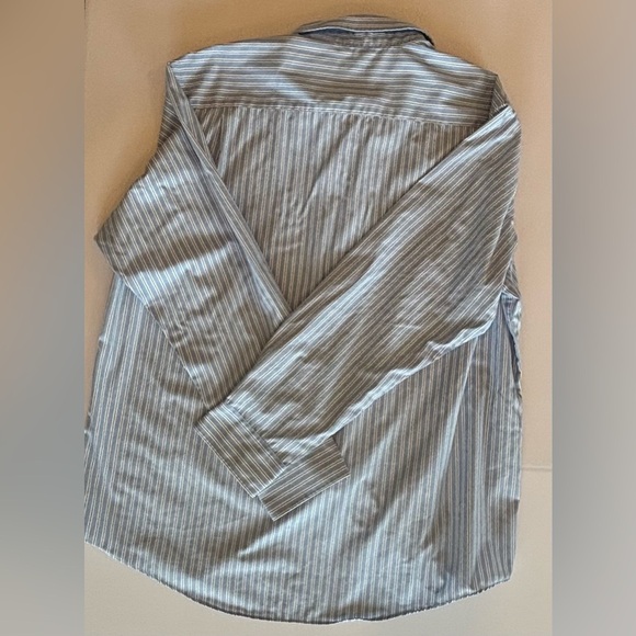 VAN HEUSEN Blue and White Striped Oversized Button Down Shirt Size XXL Men’s - Picture 9 of 10